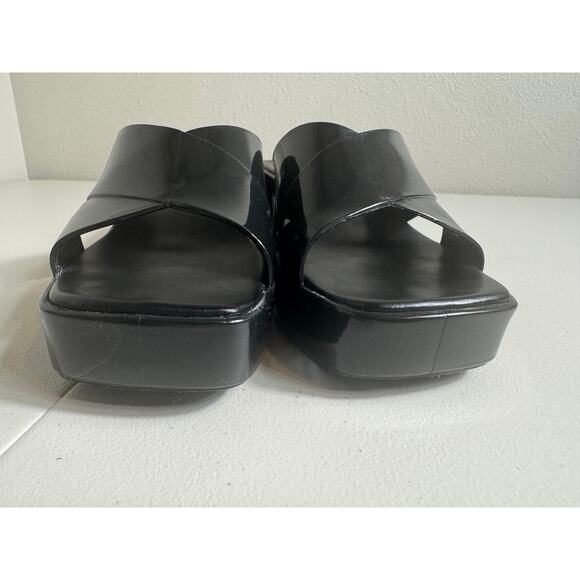 Jeffrey Campbell Bubblegum platform Jelly sandals black slides slip on Sz 9 - Picture 5 of 8
